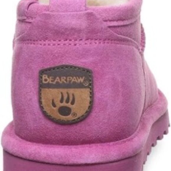 BEARPAW Women's Super Shorty Ankle Boot Pink Size 8 - Picture 4 of 5